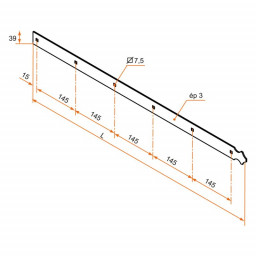 Contre-penture droite Aluminium filigramme