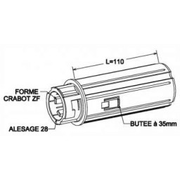 Pièces détachées volets roulants rénovation Manuels  EMBOUT ESCAMOTABLE ZF 45 CRABOT FEMELLE