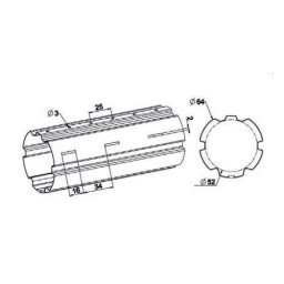 Tube volet roulant ZF 64